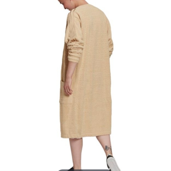 Beige Loungewear Shorts Set with Long Cardigan - Picture 2 of 12